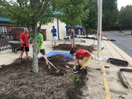 boy scouts helping out